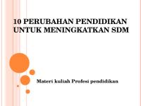 Perubahan Pendidikan Untuk Meningkatkan SDM [PDF]