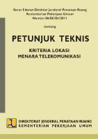 Petunjuk Teknis Kriteria Lokasi Menara Telekomunikasi