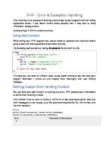 PHP - Error & Exception Handling [PDF]