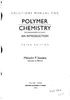 Polymer Chemistry 3rd Edition Written by Malcolm P. Stevens - Solution