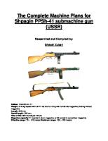 PPSH41 Complete Machine Plan / Blueprints