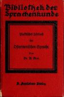 Praktisches Lehrbuch der Ostarmenischen Sprache. Mit einer Schrifttafel