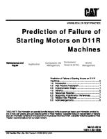 Prediction of Failure of Starting Motors On D11R Machines