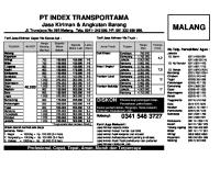 Price List Index Transportama Perwakilan Malang