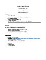 Problem Based Learning Detailed Lesson Plan