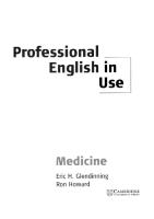 Professional English in Use Medicine With Key CAMBRIDGE PDF