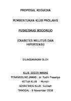 Proposal Pembentukan Klub Prolanis Bogorejo