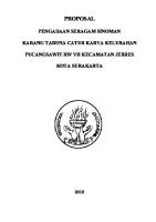 Proposal Pembuatan Seragam Sinoman - 2009 [PDF]