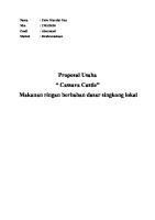 Proposal Usaha Makanan Cassava Castle Makanan Ringan Berbahan Dasar Singkong Lokal