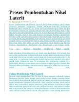 Proses Pembentukan Nikel Laterit