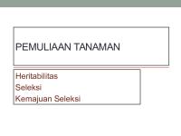 PT 7. Heritabilitas, Seleksi Dan Kemajuan Seleksi