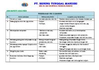 Pt. Bening Tunggal Mandiri: Job Safety Analysis