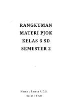 Rangkuman Materi PJOK Kelas 6 SD