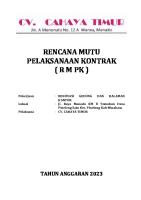 Rencana Mutu Kontrak Renov Gedung Dan Halaman