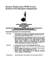 Rencana Tindak Lanjut KPDK 2015 An [PDF]