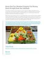 Resep Dan Cara Membuat Tumpeng Nasi Kuning Kreasi Komplit Enak Dan Sederhana