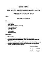 Resep Menu PMT Balita