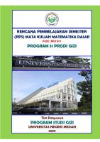 RPS - Matematika Dasar S1 Gizi Unimed 2019-1