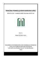 RPS Pembelajaran Al Quran Hadits