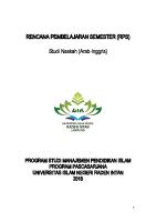 RPS Studi Naskah Bahasa Arab Dan Bahasa Inggris 1