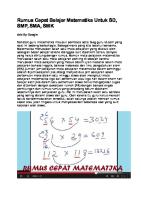 Rumus Cepat Belajar Matematika Untuk SD