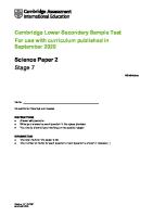 Science Stage 7 Sample Paper 2 - tcm143-595701 [PDF]