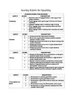 Scoring Rubrics Speaking