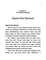 Sejarah Ilmu Ekonomi