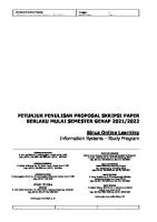 Semester Genap 2021 - 2022 - Petunjuk Penulisan Proposal Skripsi Paper Jurusan Sistem Informasi BINUS Online Learning