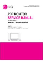 Service Manuals LG TV PLASMA MT42PZ10 MT-42PZ10 Service Manual