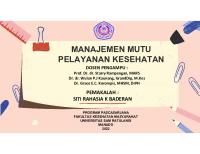 Siti R K Baderan - Ppt. Materi Manajemen Mutu Pelayanan Kesehatan [PDF]