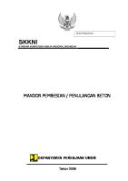 SKKNI-2006-Mandor Pembesian Atau Penulangan Beton