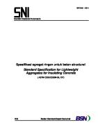 SNI 2461-2014 Spesifikasi Agregat Ringan Untuk Beton Struktural