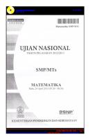 Soal Dan Pembahasan Ujian Nasional Matematika SMP 2013 Paket 2