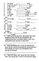 Soal Latihan Materi Waktu Kelas 3