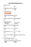 Soal Olimpiade Matematika Kelas 1 SD