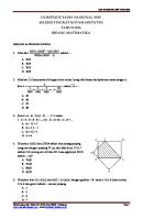 Soal Osk Matematika SMP 2016