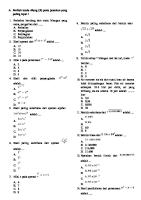 Soal Pas Matematika SMP Kelas 9 Kurikulu