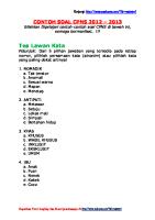 Soal Tes CPNS Tahun 2012 - 2013