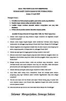 Soal Tes Tertulis Unit Resepionis Fiks