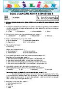 Soal UAS Bahasa Indonesia Kelas 4 SD Semester 2 Dan Kunci Jawaban PDF