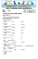 Soal UAS Bahasa Inggris Kelas 1 SD Semester 2 Dan Kunci Jawaban [PDF]