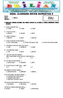 Soal UAS PAI Kelas 1 SD Semester 2 Dan Kunci Jawaban PDF