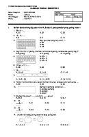 Soal Uts KTSP Matematika Kelas 1 SD Semester 2