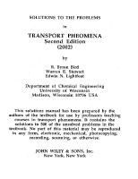 Solutions To Transport Phenomena Bird Solns