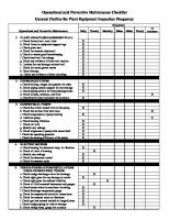 SOP Operational and Preventive Maintenance Checklist