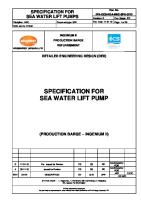 Specification For Sea Water Lift Pumps