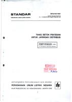 SPLN 93-1991 Tiang Beton Pratekan Untuk Jaringan Distribusi