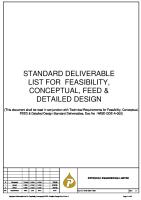 Standard Deliverable List For Feasibility Conceptual FEED Detailed Design [PDF]