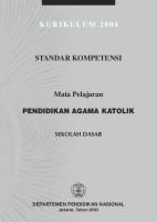 Standard Kompetensi SD Pendidikan Agama Katolik